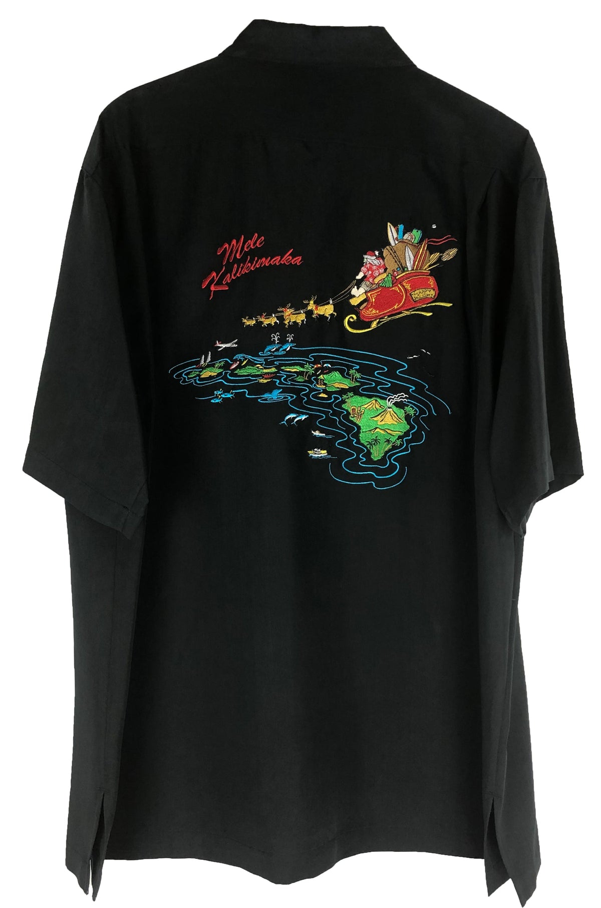 Santa's Last Stop Embroidered Shirt — Men's Embroidered Shirts — Bamboo Cay (view 4)