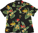 RJC Bird of Paradise Display Women's Hawaiian Camp Shirt – Rayon, Made in Hawaii