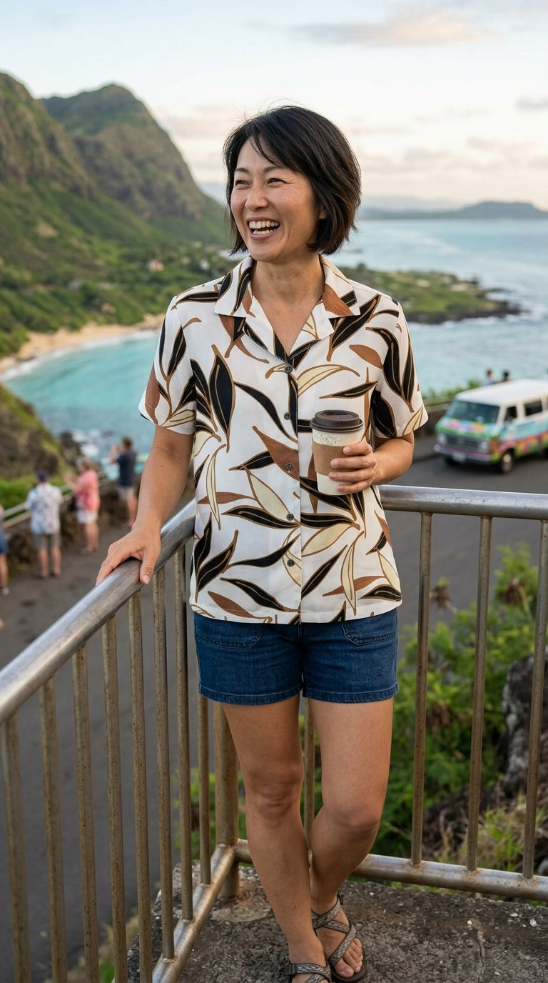 RJC Asian Serenity Women's Hawaiian Camp Shirt – Rayon, Made in Hawaii