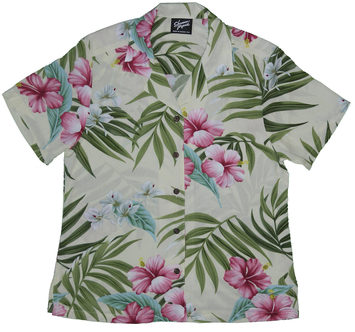 RJC Pale Hibiscus Orchid Women's Hawaiian Camp Shirt – Rayon, Made in Hawaii