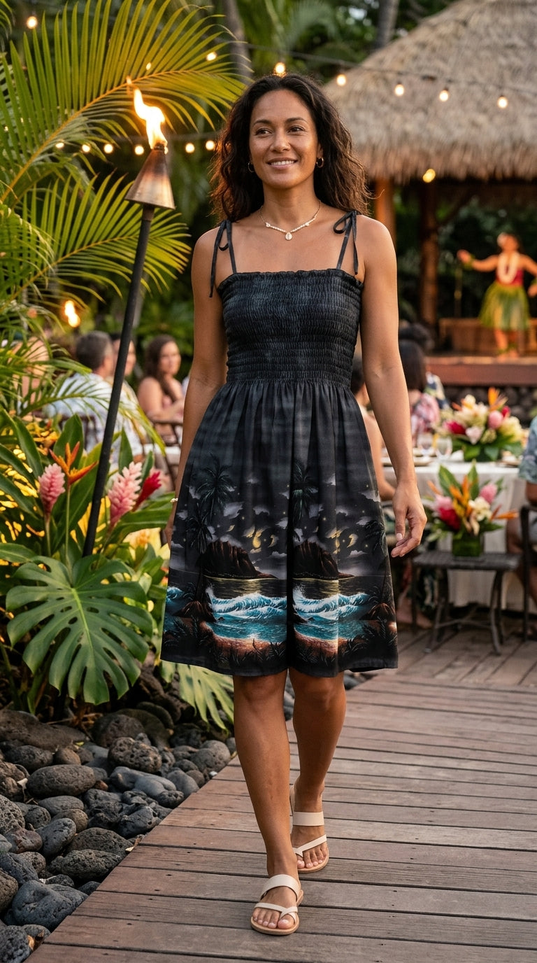 Moonlight Surf Smocked Tube Dress — Women's Sun Dresses — MauiShirts (view 4)