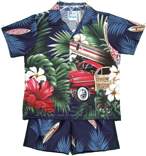 Tropical Surfboard Woodie Boy's 2pc — Boys Cabana Sets — MauiShirts