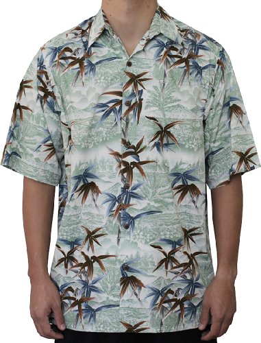 Bamboo Tranquility Men's Go Barefoot Cotton Aloha Shirt — Men's Cotton Shirts — Go Barefoot (view 4)