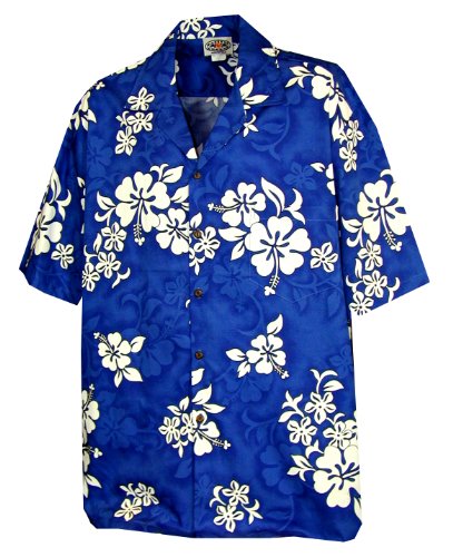 Shadow White Hibiscus Men's — Men's Cotton Shirts — Pacific Legend (view 8)