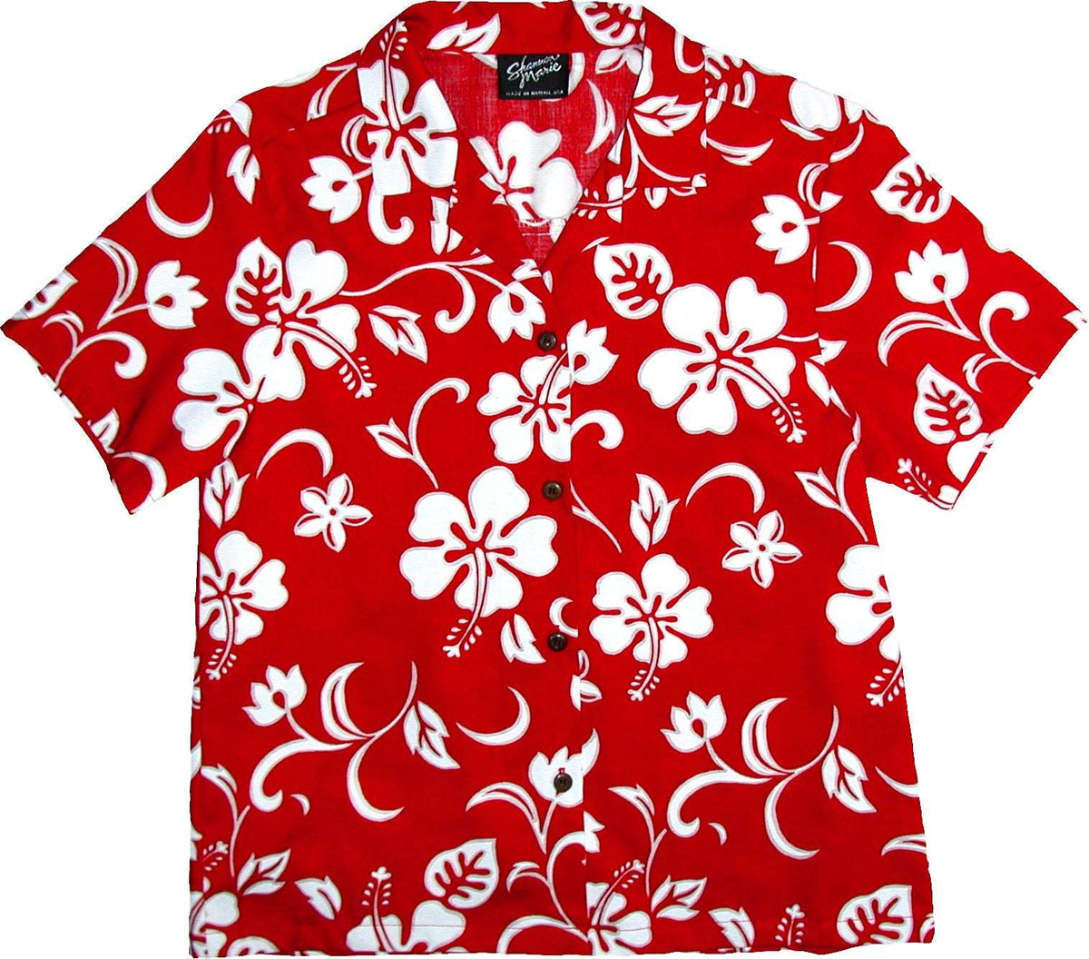 Classic Hibiscus Women's Hawaiian Camp Shirt — Womens Cotton Shirts — RJC