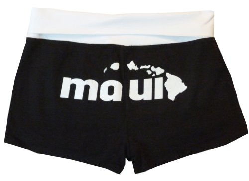 Maui Butt Fold Over Waistband Junior Size Yoga Shorts — Boys Shorts — MauiShirts (view 4)
