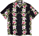 Pink White Hibiscus Panel men's Hawaiian style shirt — Men's Rayon Shirts — RJC (view 6)