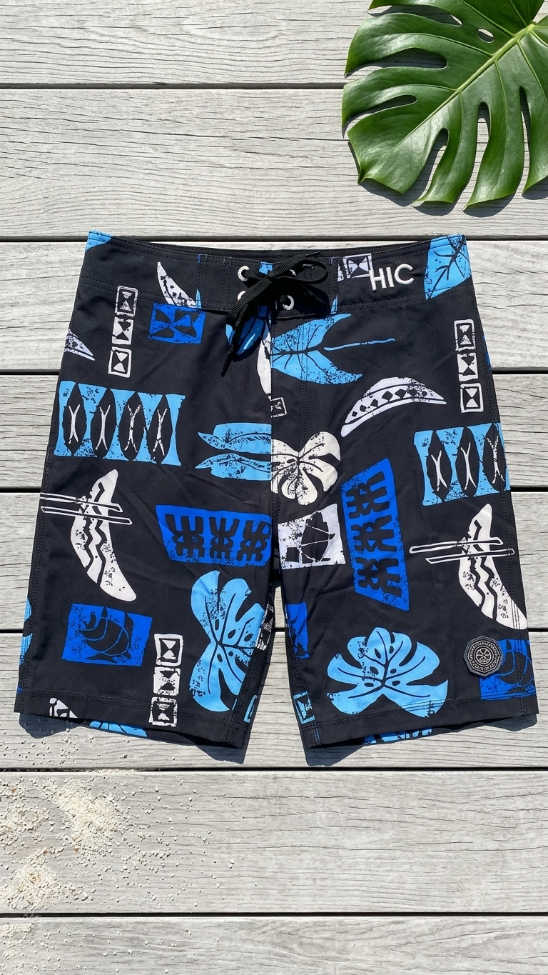 19" Mahi Mahi Palms 8 Way Stretch HIC Board Shorts — Boardshorts — HIC (view 9)