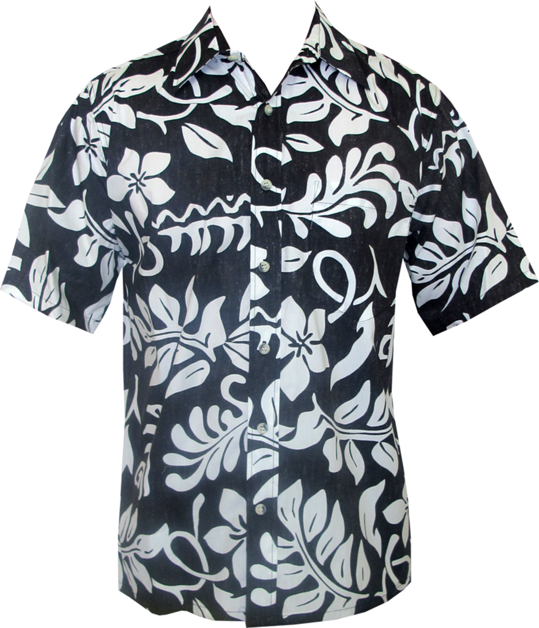 Lanai Reverse Print Placket Front Cotton Aloha Shirt — Men's Reverse Print Shirts — Go Barefoot