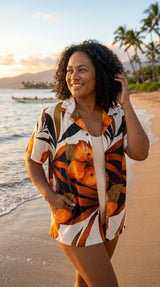 RJC Delightful Hibiscus Women's Hawaiian Camp Shirt – Rayon, Made in Hawaii