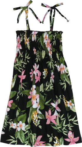 Orchid Plumeria Garden Girl's Elastic Tube Top Dress — Girls Dresses — MauiShirts (view 11)