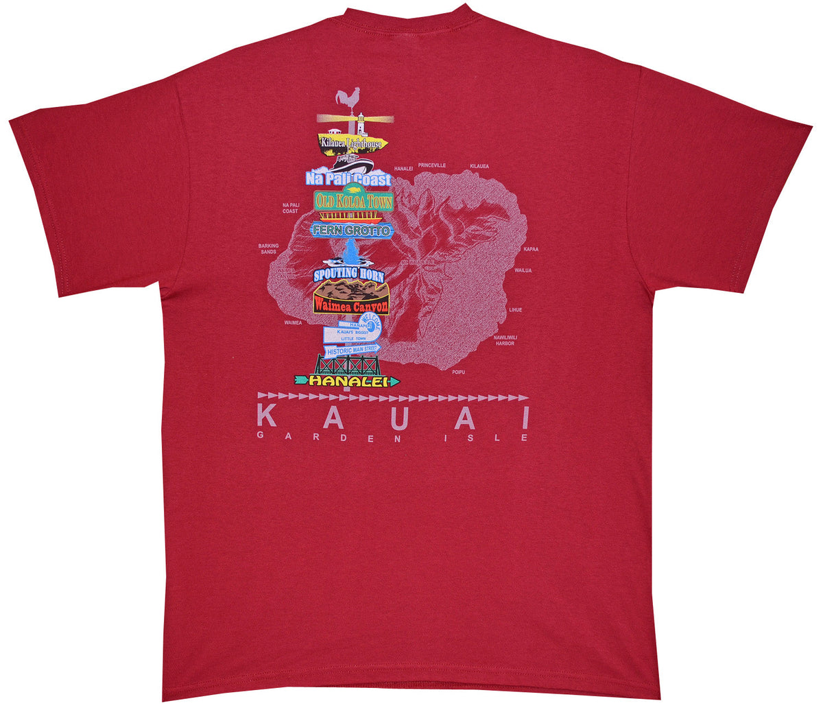 Kauai Garden Isle Sign Post T-Shirt — T-Shirts — RJC (view 8)