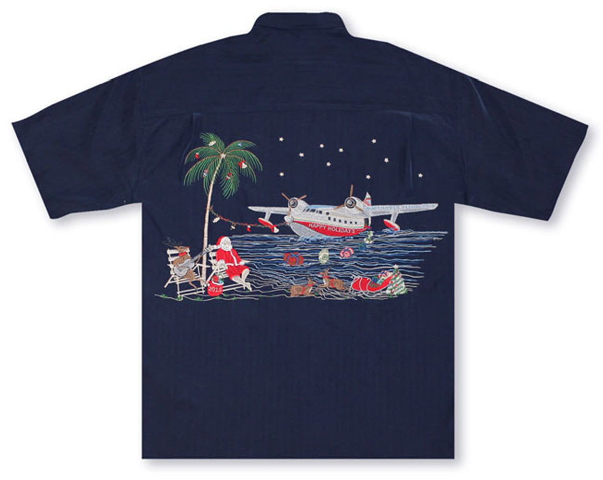 Santa's North Pole Flight Bamboo Cay Embroidered Shirt — Men's Embroidered Shirts — MauiShirts (view 4)