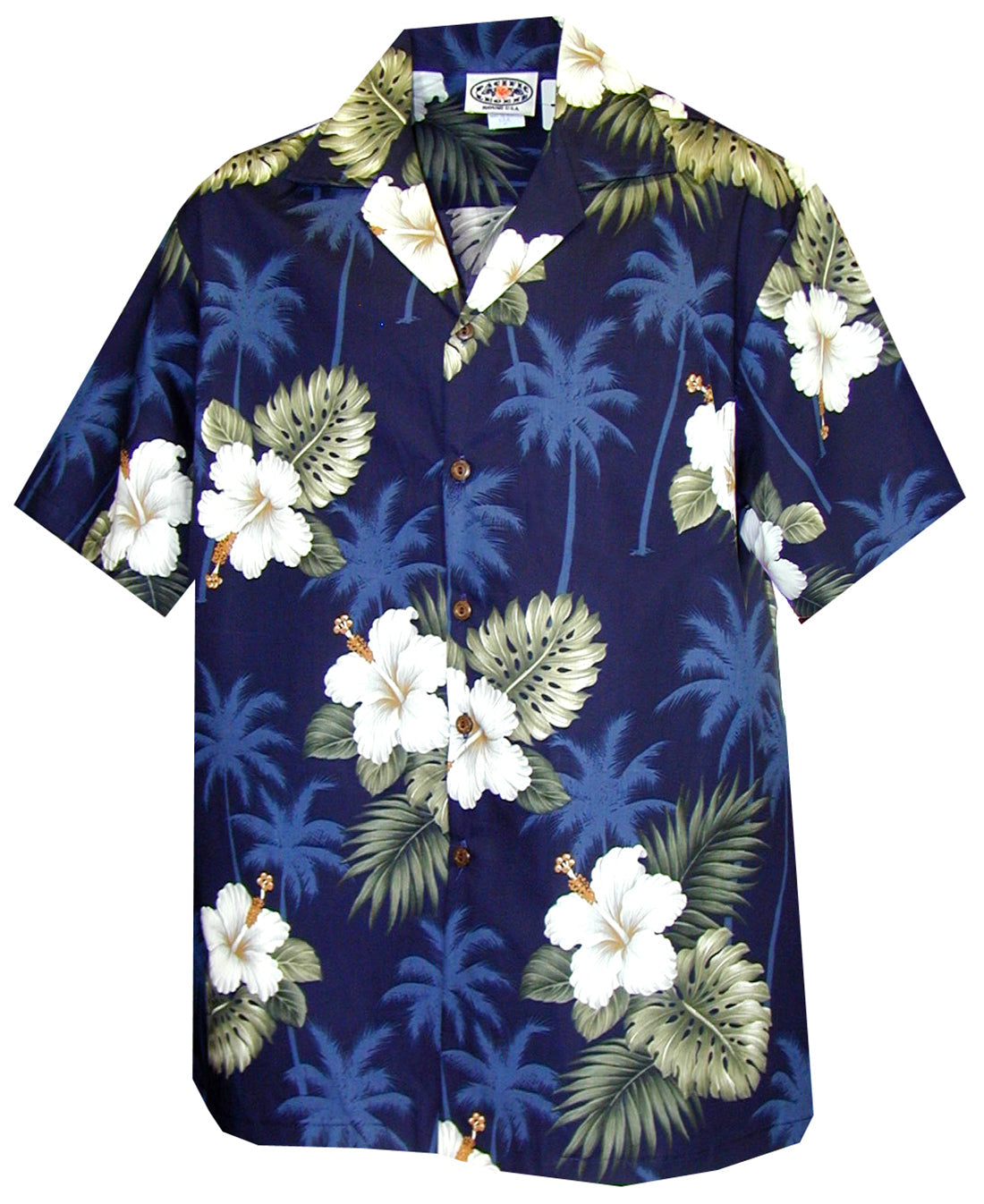 White Hibiscus Monstera boy's shirt — Boys Shirts — MauiShirts (view 9)