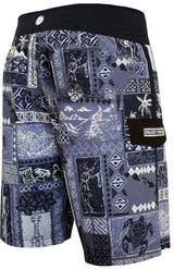 21" Silver Channel HIC 8 way stretch board shorts — Boardshorts — HIC (view 3)