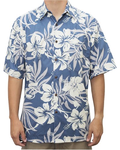 Jumbo Hibiscus Fern Men's Cotton Go Barefoot Aloha Shirt — Men's Cotton Shirts — Go Barefoot (view 8)