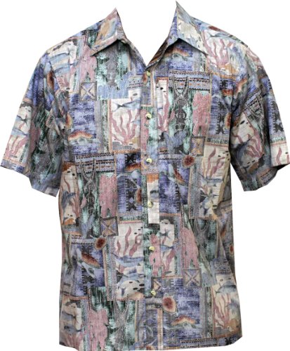 Honu Tapa Go Barefoot Placket Reverse Shirt — Men's Reverse Print Shirts — Go Barefoot (view 10)