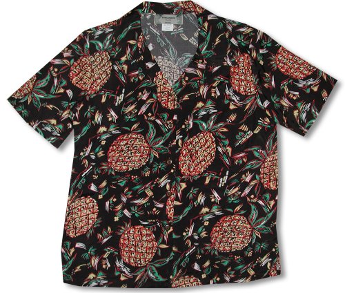 Pineapples Vintage Kamehameha women's shirt — Women's Rayon Shirts — Paradise Found (view 12)