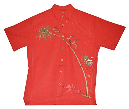 Up, Up and Away Flying Santa Men's Embroidered Shirt — Men's Embroidered Shirts — MauiShirts (view 11)