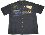 Surfing Santa Dropping In Embroidered Shirt — Men's Embroidered Shirts — MauiShirts (view 5)