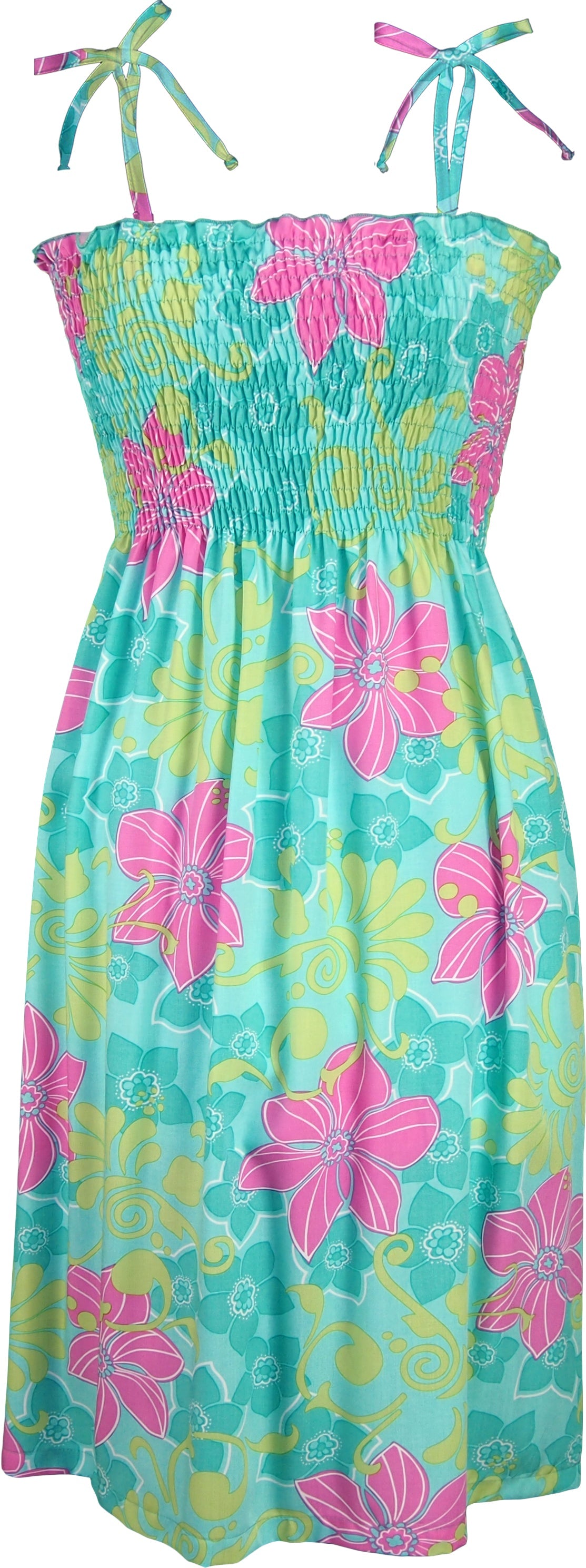 Pastel Floral Smocked Tube Dress — Women's Sun Dresses — MauiShirts (view 3)