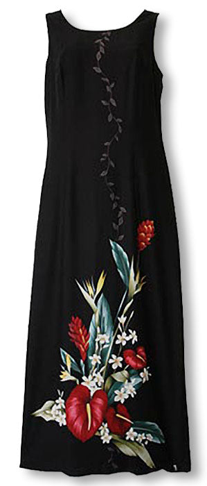 Anthurium Bouquet Zipper Back Slit Tank