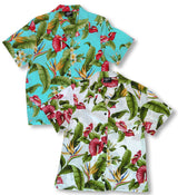 Anthurium Plumeria Women's Camp Shirt