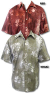 Ape Leaf Men's Placket front, Reverse Print Aloha Shirt
