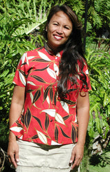 Asian Serenity Women's Mandarin Collar Fitted Blouse