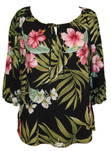 RJC Womens Pale Hibiscus Orchid Peasant Blouse