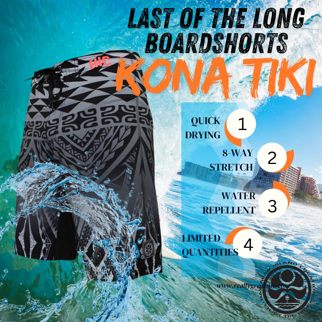 20"-23.5" HIC Kona Tiki Quick Dry Board Shorts — Boardshorts — HIC (view 12)