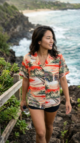 RJC Paradise Island Surf Women's Hawaiian Camp Shirt – Rayon, Made in Hawaii