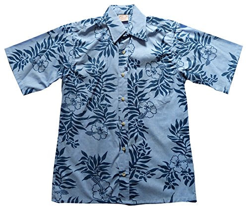 Mini Tahitan Men's Placket Reverse Aloha Shirt — Men's Reverse Print Shirts — Go Barefoot