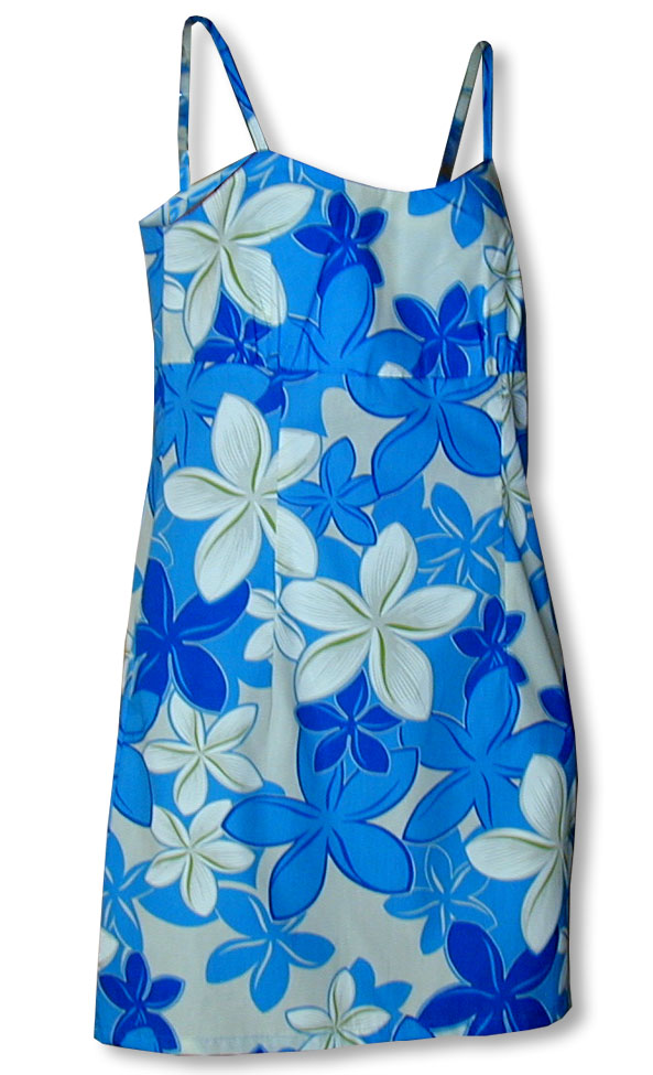 Plumeria Baby Blues Empire Dress