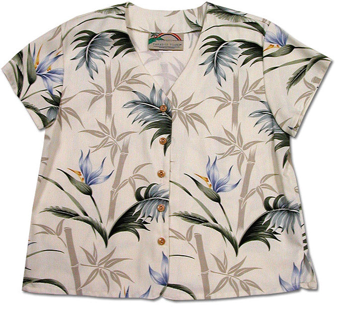 Bamboo Paradise Collarless Blouse