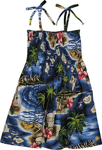 Hibiscus Hawaiian Islands Girls Smocked Dress — Girls Dresses — MauiShirts (view 10)