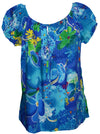 Beauteous Flower II Short Sleeve Peasant Blouse