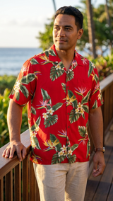 Bird of Paradise Display Men's Shirt