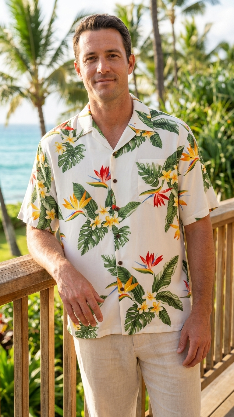 Bird of Paradise Display Men's Shirt