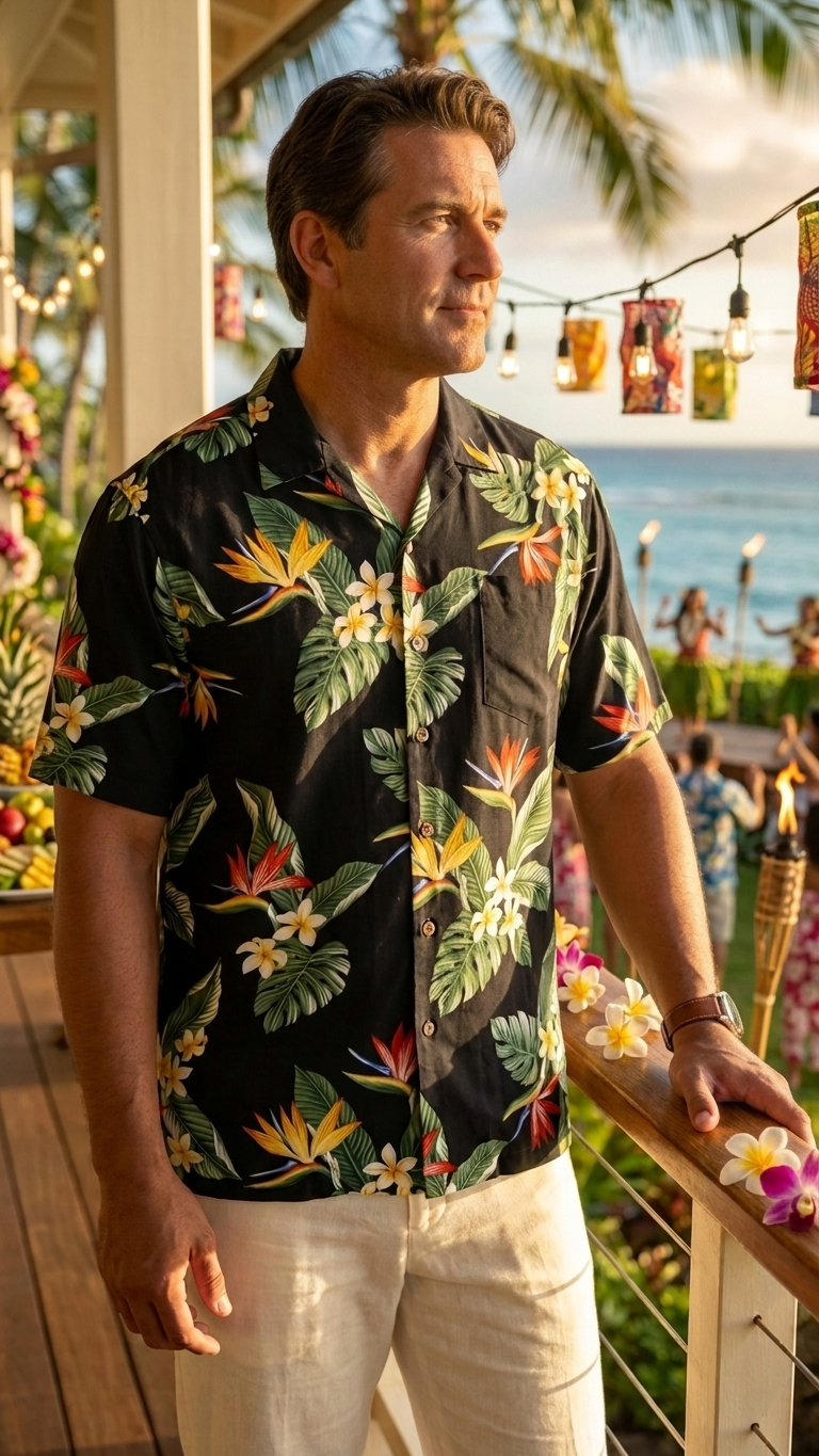 Bird of Paradise Display Men's Shirt