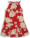 Bold Hibiscus Girl's Drop Waist Halter Dress