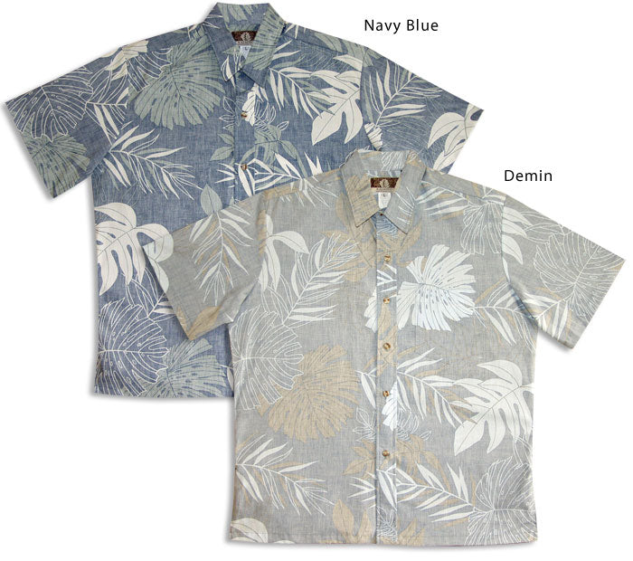 Bold Monstera Garden Men's Reverse Print Aloha Shirt
