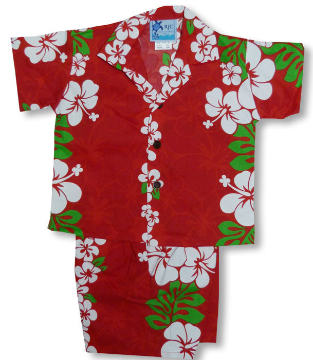 Custom Made - Classic Christmas Red Panel Boy's 2pc