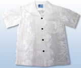 Fern Leaf Garden Boy's White Shirt