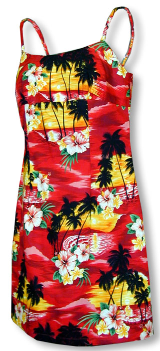 Hawaiian Island Sunset Empire Dress