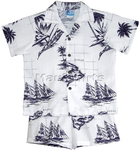Hawaiian Islands Map Boy's 2pc — Boys Cabana Sets — MauiShirts (view 7)