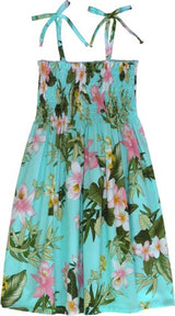 Orchid Plumeria Garden Girl's Elastic Tube Top Dress — Girls Dresses — MauiShirts (view 12)