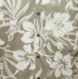 Jumbo Hibiscus Fern Men's Cotton Go Barefoot Aloha Shirt — Men's Cotton Shirts — Go Barefoot (view 5)