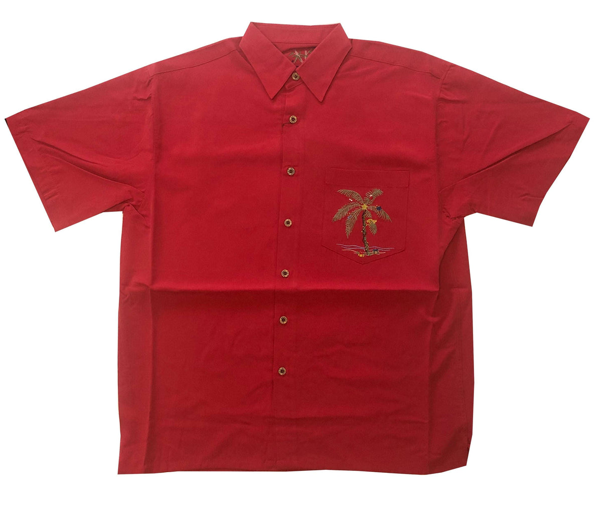 Santa in Paradise Embroidery with Pocket — Men's Embroidered Shirts — BAMBOO CAY (view 6)
