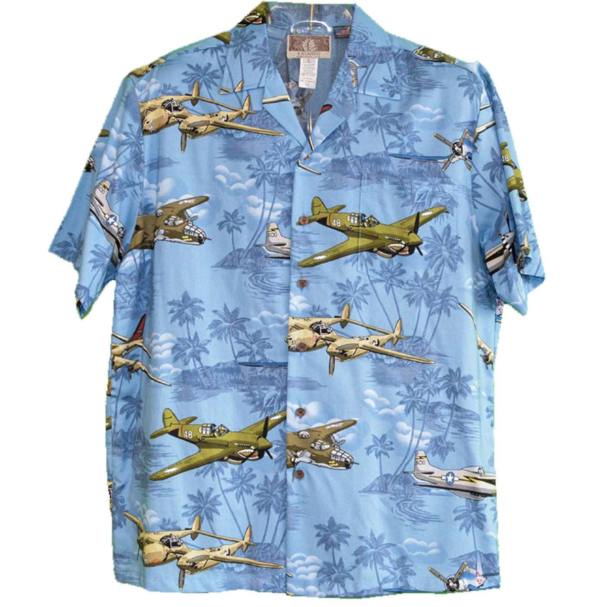 Aerial Island Dog Fight Mens Hawaiian Shirt — Men's Cotton Shirts — RJC